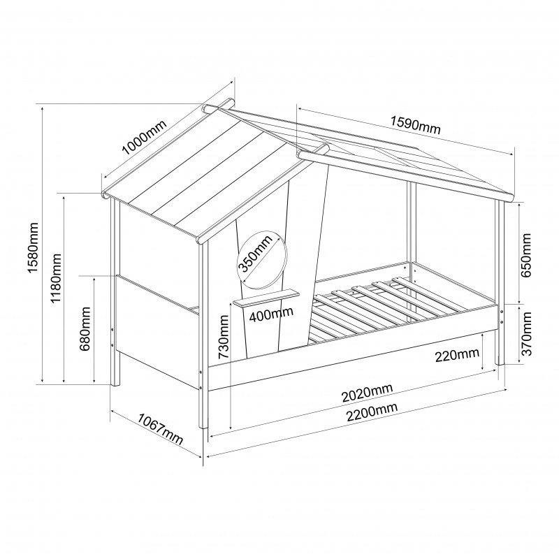 Oliver cabin bed 90x200cm