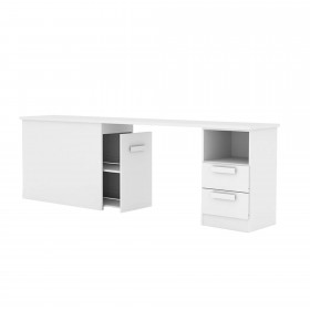 Desk with storage Lea 76,5x202/245x45