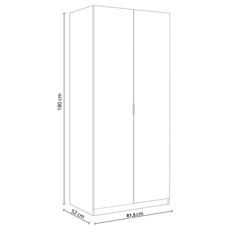 Kleiderschrank spanplatten weiß Vanellope 180x81.5x52cm