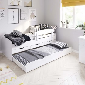 Letto a nido truciolato bianco Andy 90x200cm