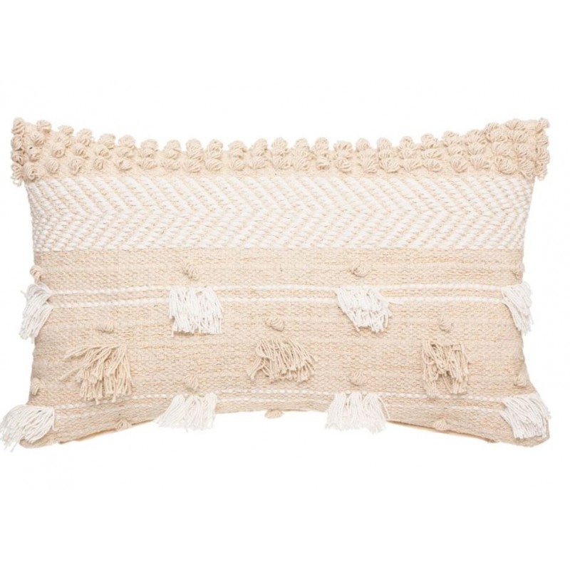 Coussin coton beige Slinky 30x50x15cm