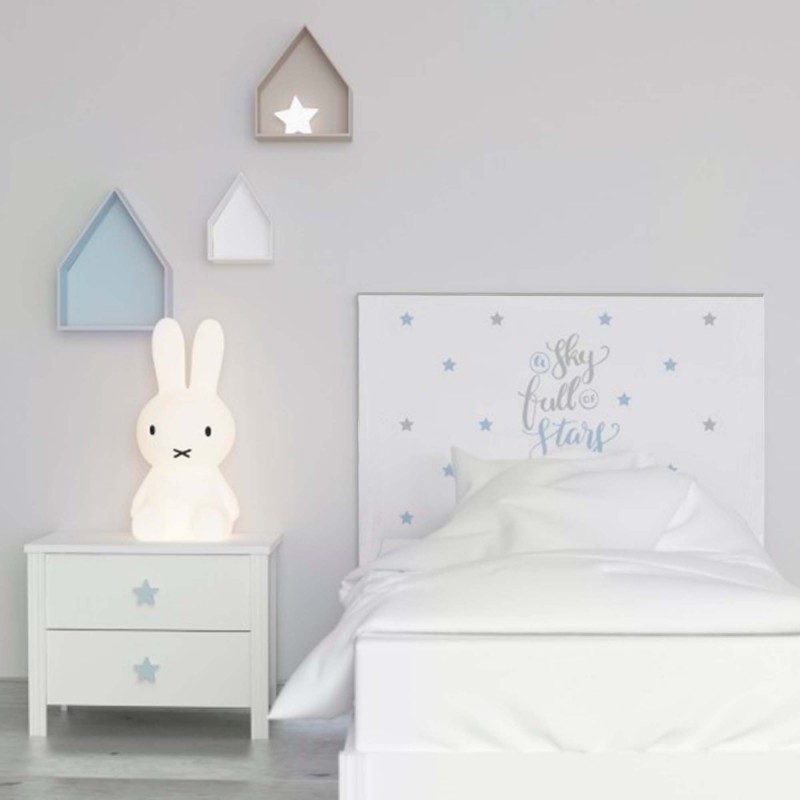 Tête de lit pour enfants aggloméré mélaminé blanc Stars 71x90x1,6cm