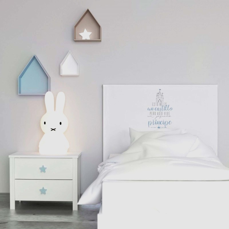 Testata per bambini truciolato melaminico bianco Principe 90x71x1,6cm