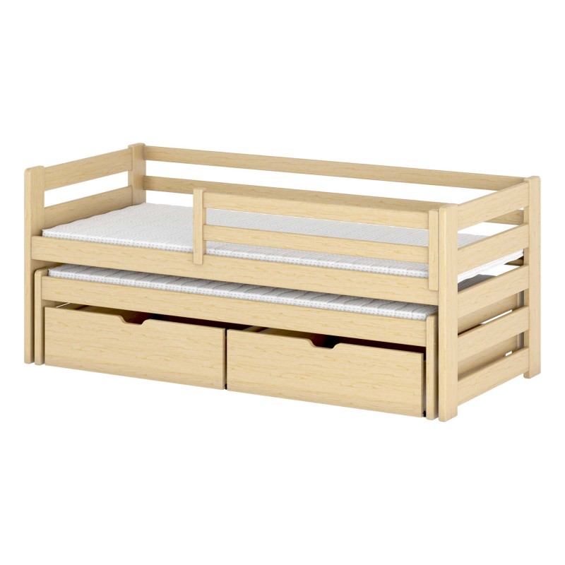 Bett mit ausziehbett holz Toy 77.5x208x97cm