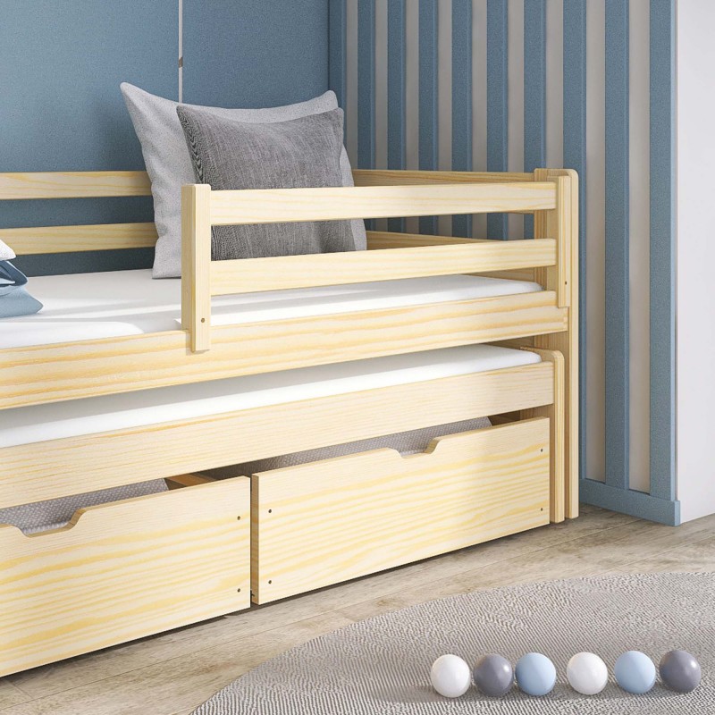 Bed with pull out bed wood Toy 77.5x208x97cm