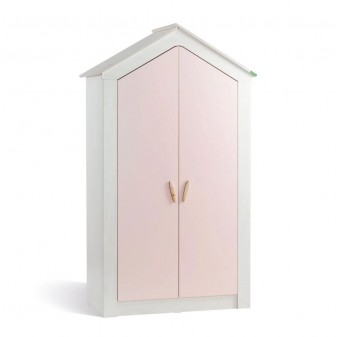 Wardrobe 2 doors pink Iris 207x120x58cm