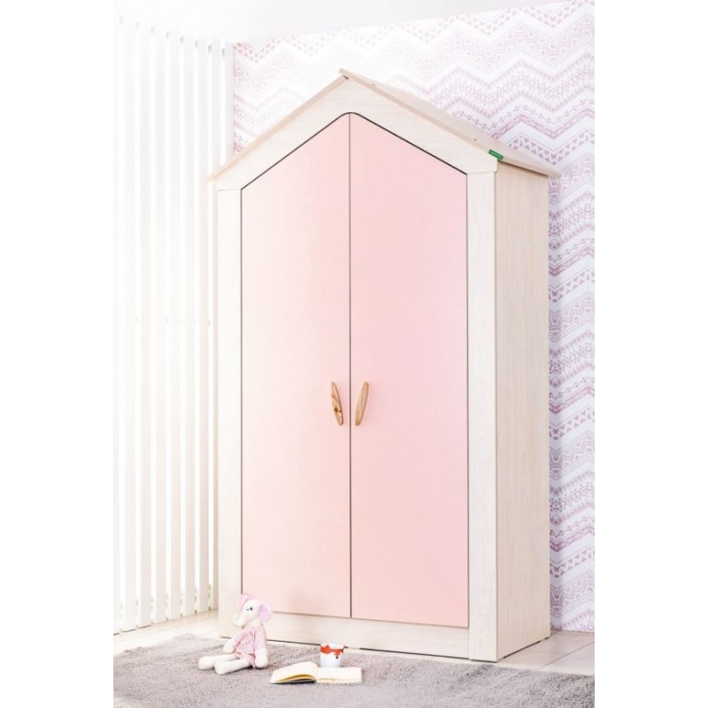 Armoire 2 portes rose Iris 207x120x558cm