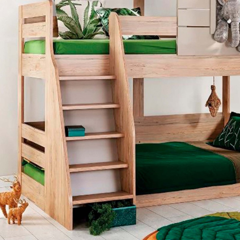 Bunk bed Montessori house grey Iris 90/100x200cm