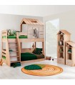 Beliche Montessori casinha cinzento Iris 90/100x200cm