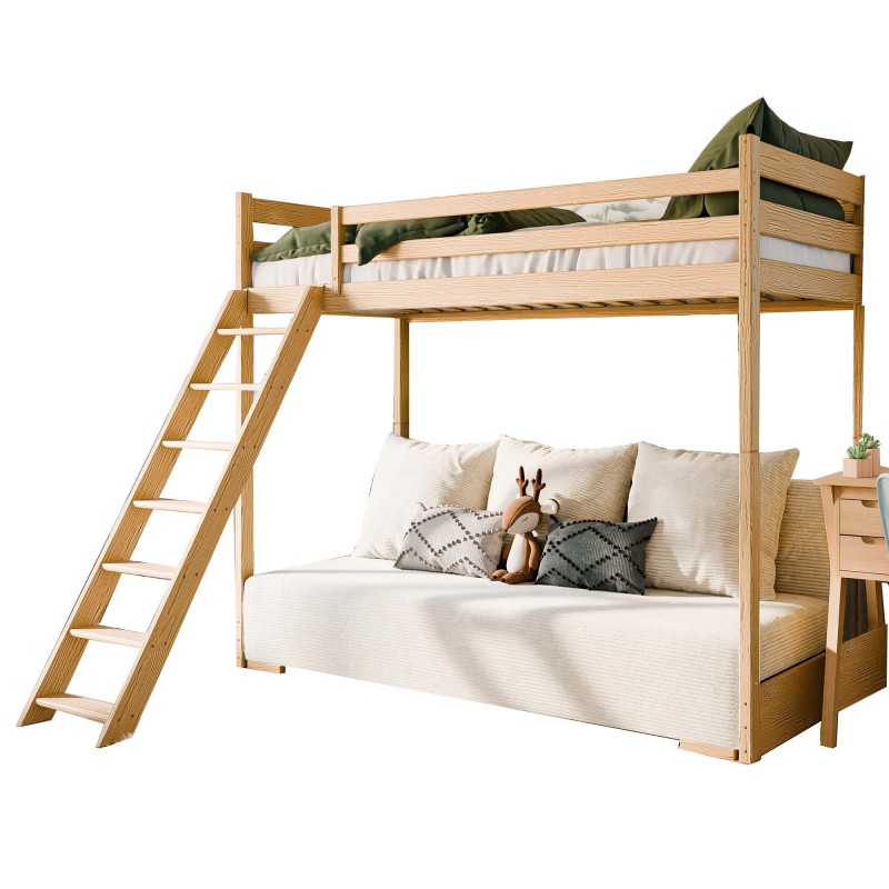 Bunk bed- sofa wood Vidia 170x208x96/140cm