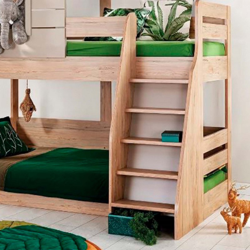 Bunk bed Montessori house grey Iris 90/100x200cm