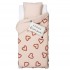 Duvet cover cotton pink Love 90x190cm