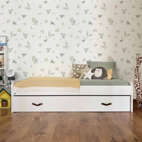 White trundle bed + pull out bed with legs Luca 105x190cm / 90x190cm