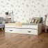 White trundle bed + pull out bed with legs Luca 105x190cm / 90x190cm