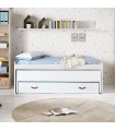 Compact bed 90 white with two beds + 2 drawers Aurora 90x200cm