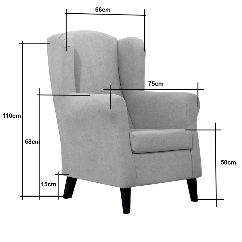 Fauteuil Toulouse 110x75x80cm