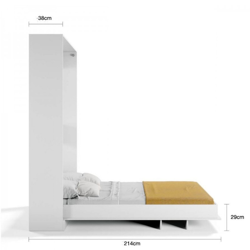 Cama dobrável vertical branco Kristoff 150x200cm