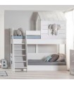 Bunk bed Montessori house white Iris 90/100x200cm