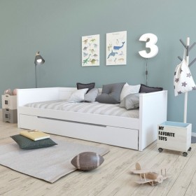 Bed with pull out bed with legs Nala 90x200 cm