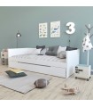 Bed with pull out bed with legs Nala 90x200 cm