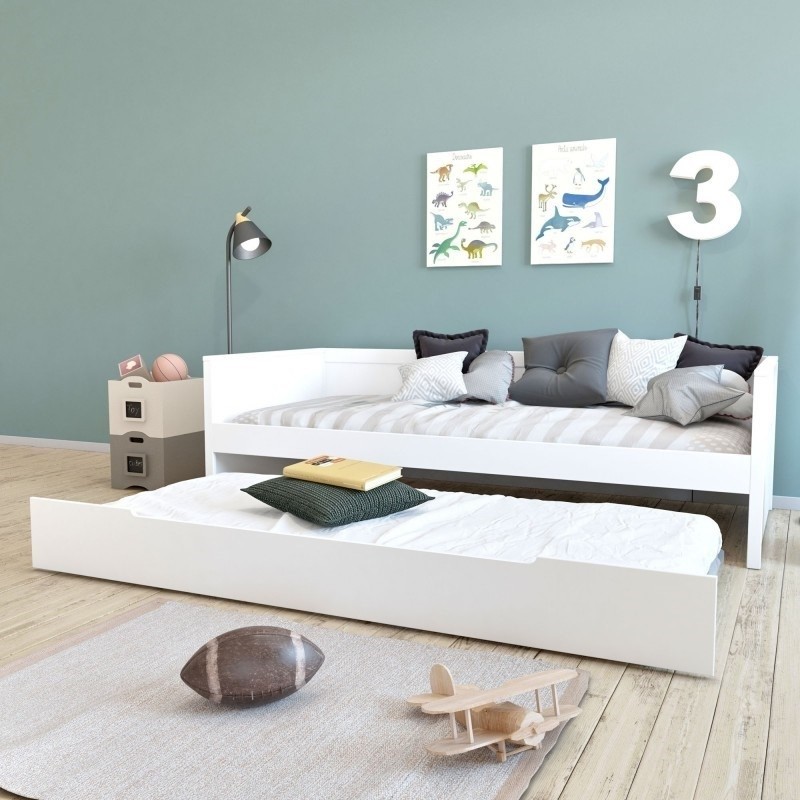 Bed with pull out bed with legs Nala 90x200 cm