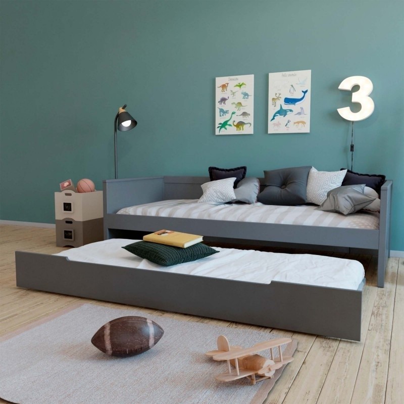 Bed with pull out bed with legs Nala 90x200 cm