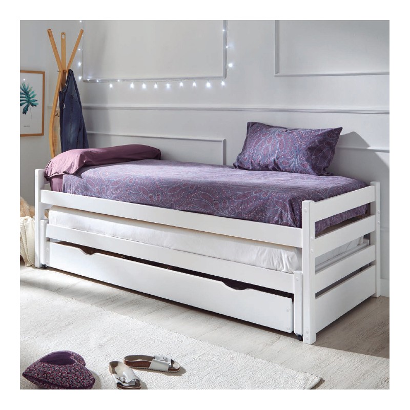 Cama nido triple madera Pepa 90x200 cm