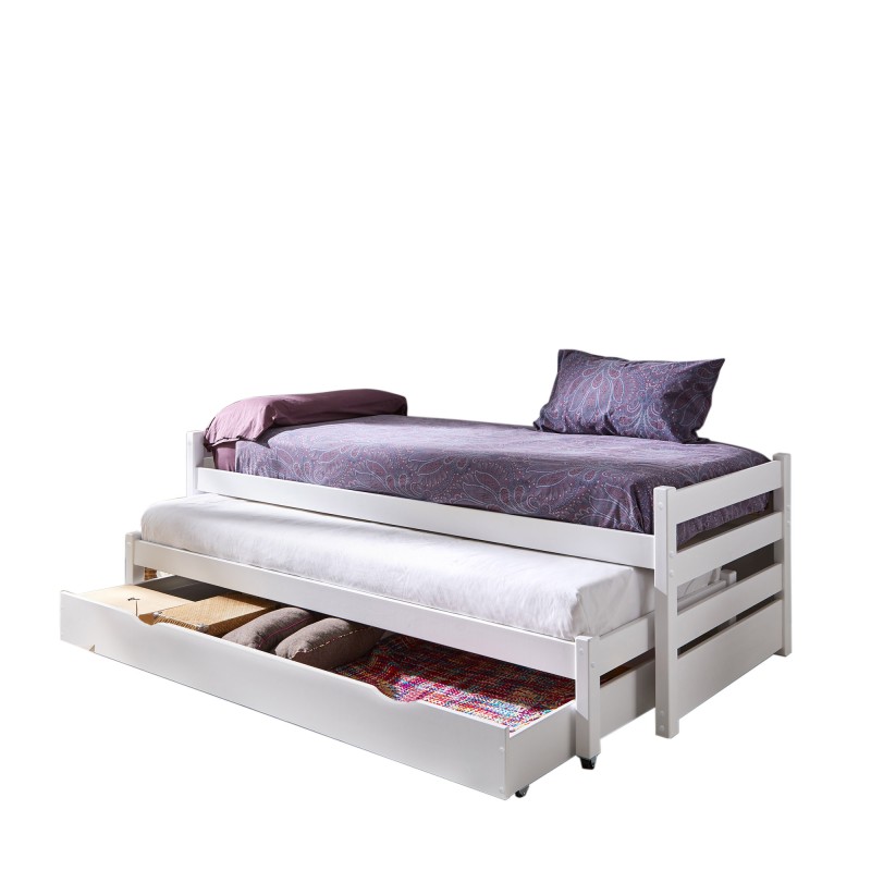 Cama tripla de madeira Pepa 90x200 cm