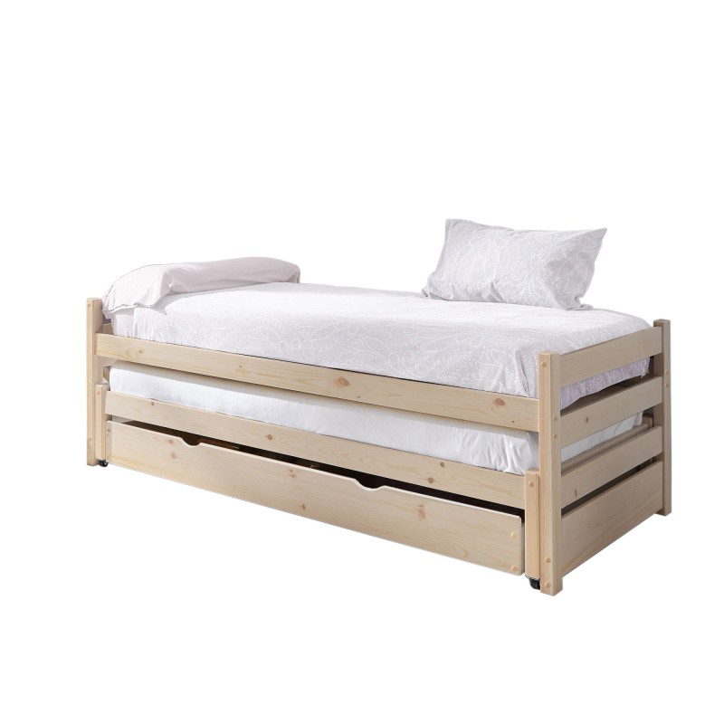 Letto triplo a nido in legno Pepa 90x200 cm