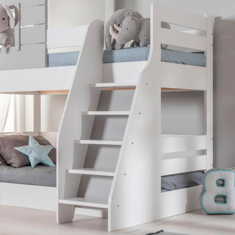 Bunk bed Montessori house white Iris 90/100x200cm