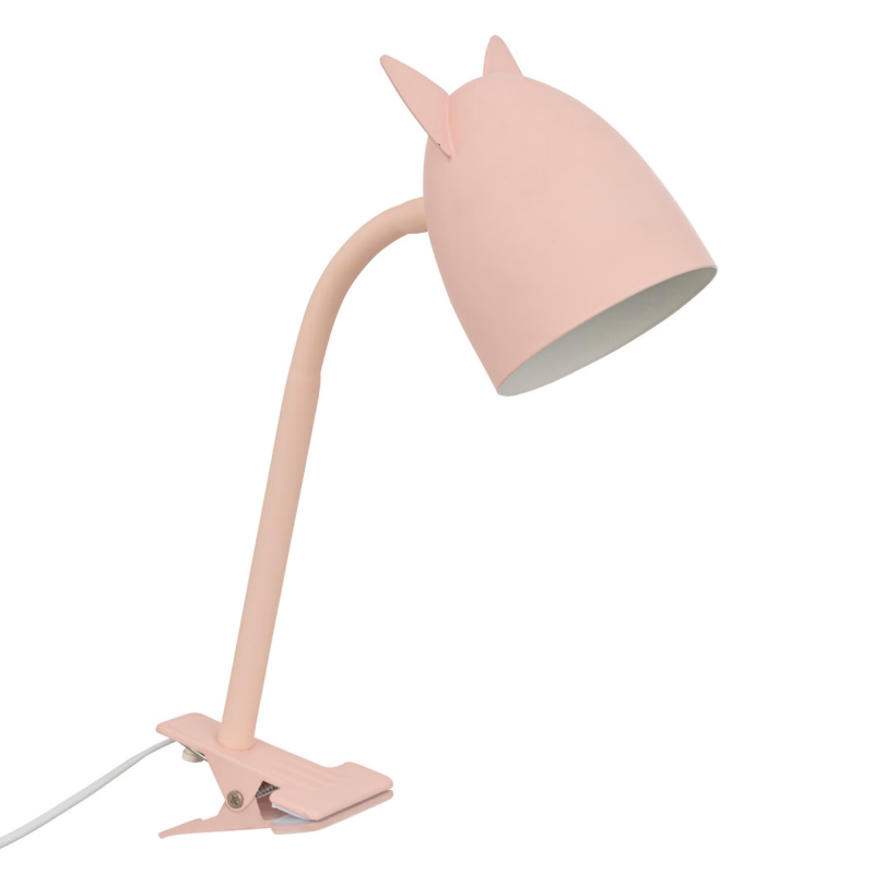 Lampe à pince rose Cat 38x10x13cm