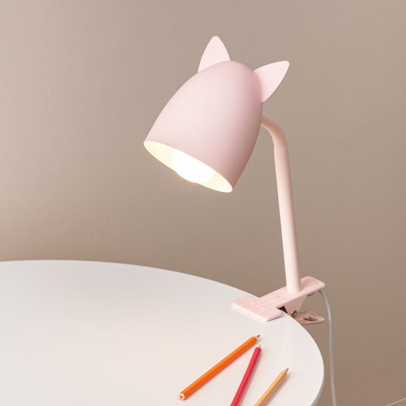 Clamp lamp pink Cat 38x10x13 cm