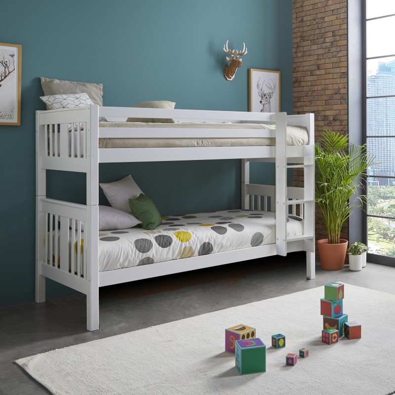 Letto a castello per bambini bianco Aventura  90x190cm