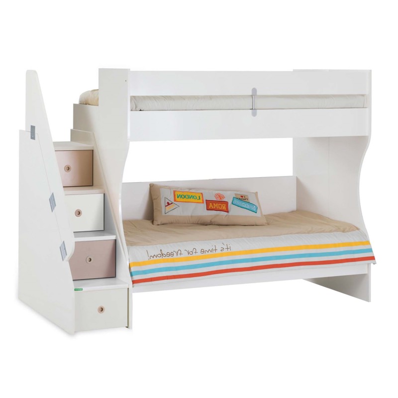 Letto a castello per bambini con cassetti Gia 90x190/90x190cm