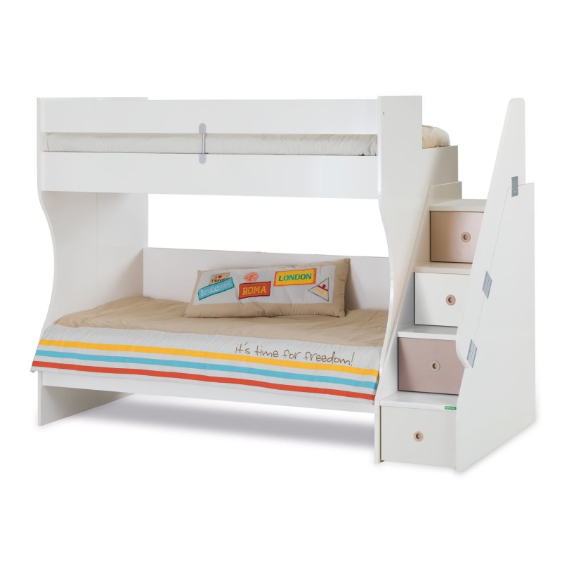 Letto a castello per bambini con cassetti Gia 90x190/90x190cm