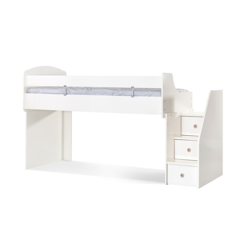 Midi bed and white bed Gia 141x252x97cm