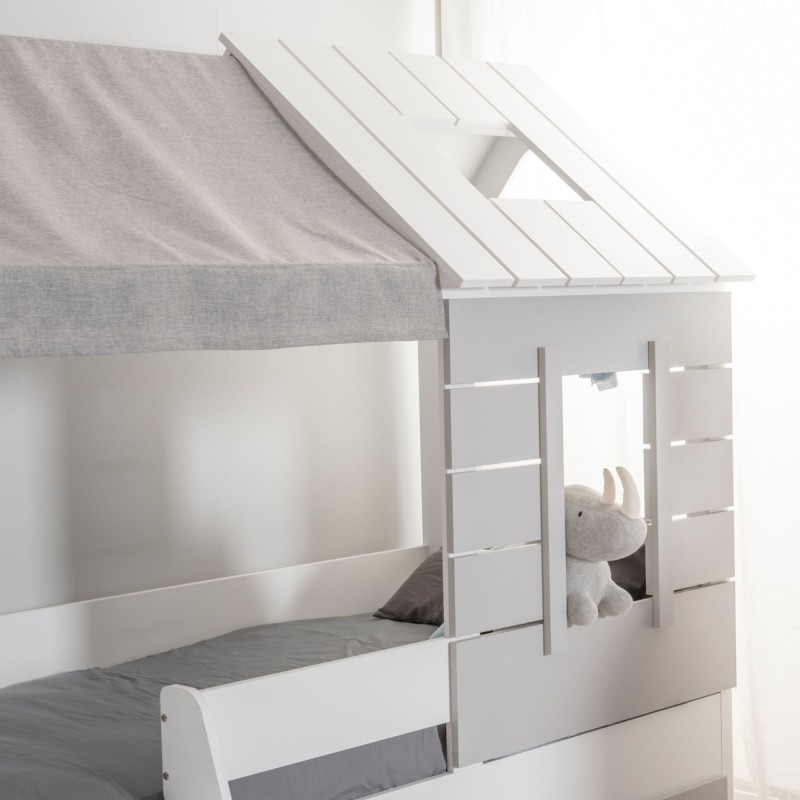 Cama infantil Montessori casita blanca Iris 90x200cm