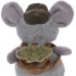 Stuffed mouse with bag grey  24x16x12cm