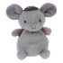 Stuffed mouse with bag grey  24x16x12cm