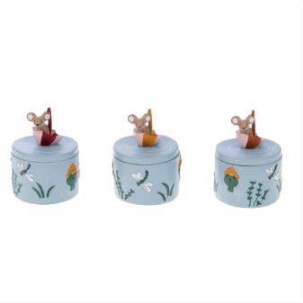 Scatola denti da latte set di 3 blu ombrello 7x5x5 cm