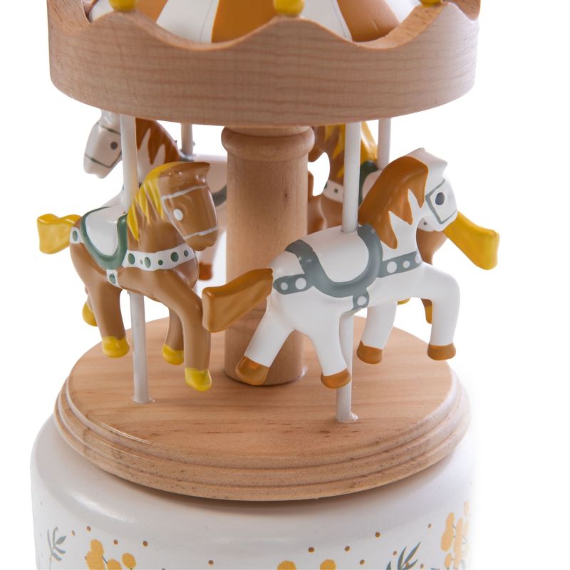 Carousel little horses white Mimosa 21x11x11 cm