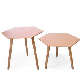 Set 2 tables auxiliaires hexagonales  MINI COMMODE COLORES