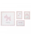 Dog set 4 Cadres pour enfants 22x16cm/38x40cm